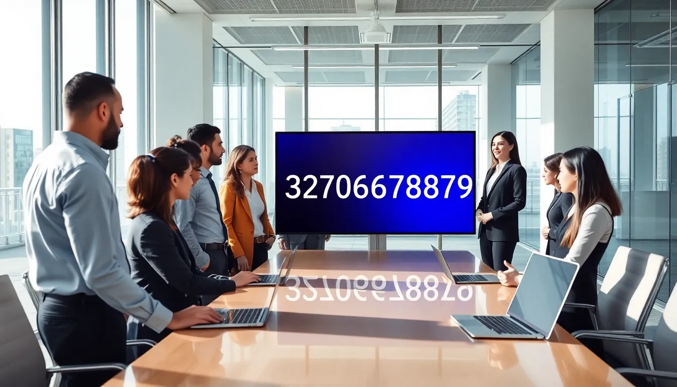 diverse team discussing technology in a modern office.